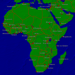 Afrika Städte + Grenzen 2000x1995